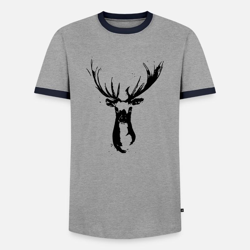 Rehbock Design - Männer Kontrast-T-Shirt - Grau/Navy