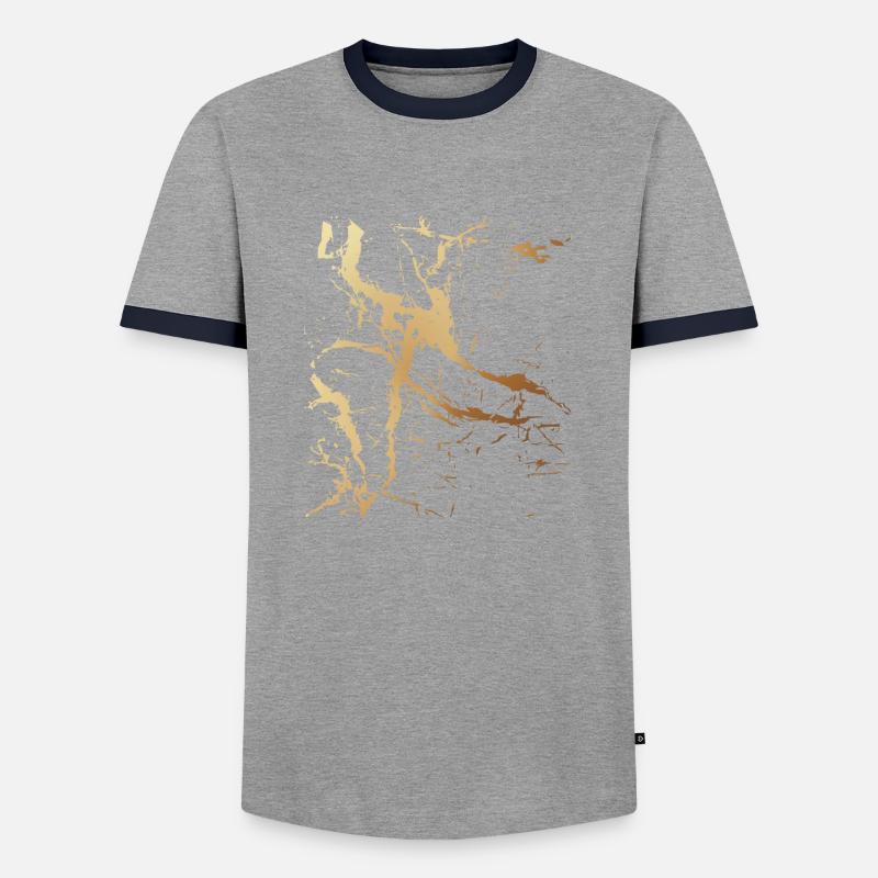 pattern,abstract,stripes,urban,gold - Men's Ringer Shirt - grey/navy 
