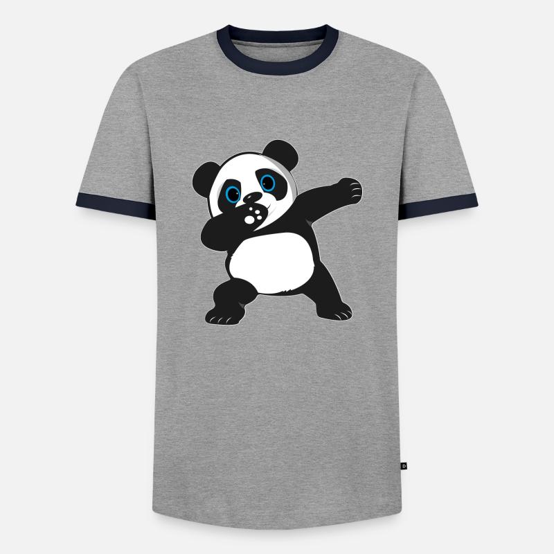 Dabbing Dab Dancing Panda - Männer Kontrast-T-Shirt - Grau/Navy 