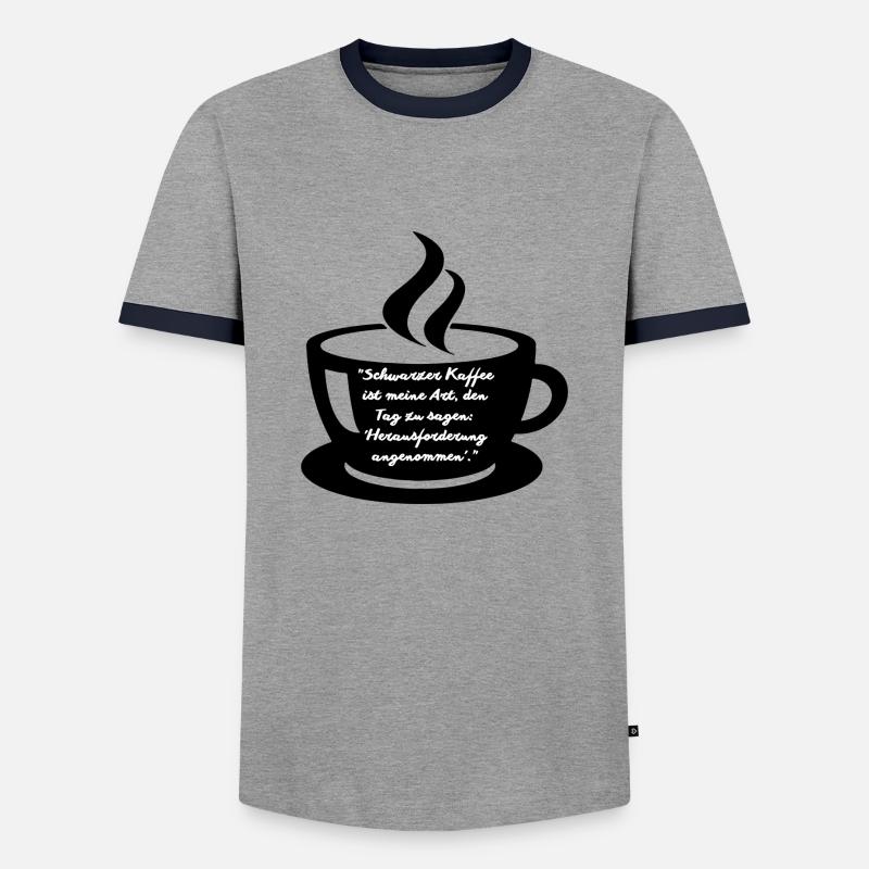 Schwarzer Kaffee - Männer Kontrast-T-Shirt - Grau/Navy 