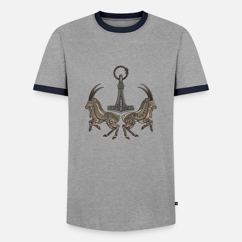 mjölnir - Männer Kontrast-T-Shirt - Grau/Navy 