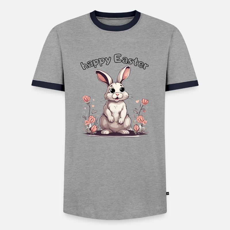 happy Easter rabbit - Männer Kontrast-T-Shirt - Grau/Navy 