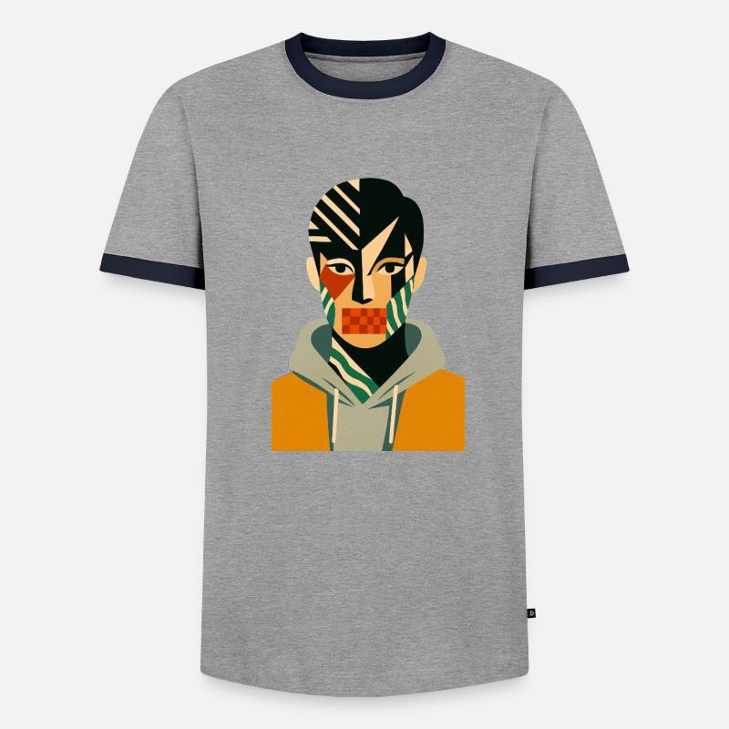 Cv dazzle style - Men's Ringer Shirt - grey/navy