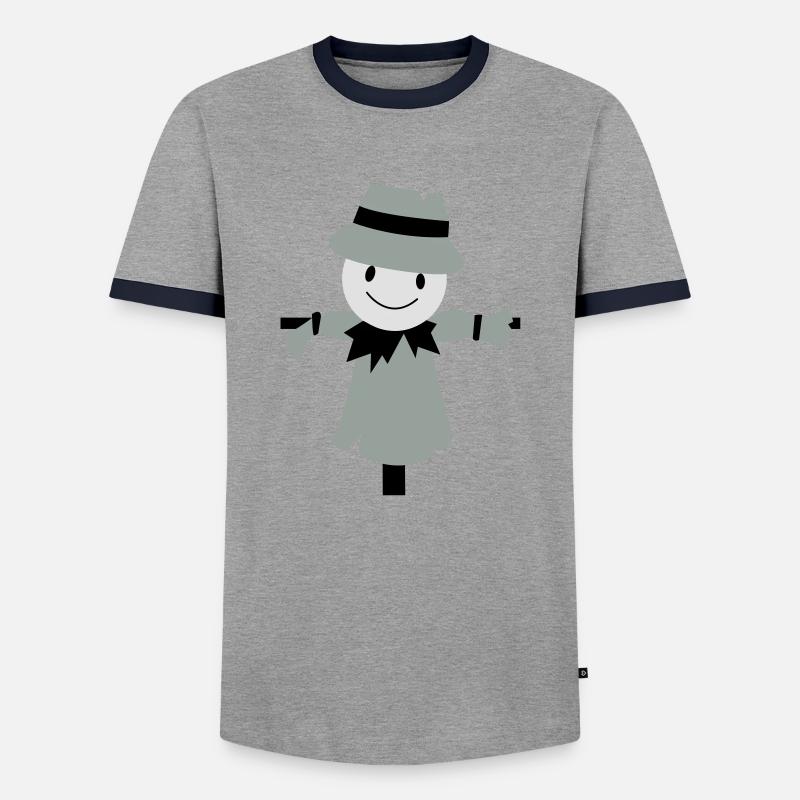 vogelscheuche - Männer Kontrast-T-Shirt - Grau/Navy 
