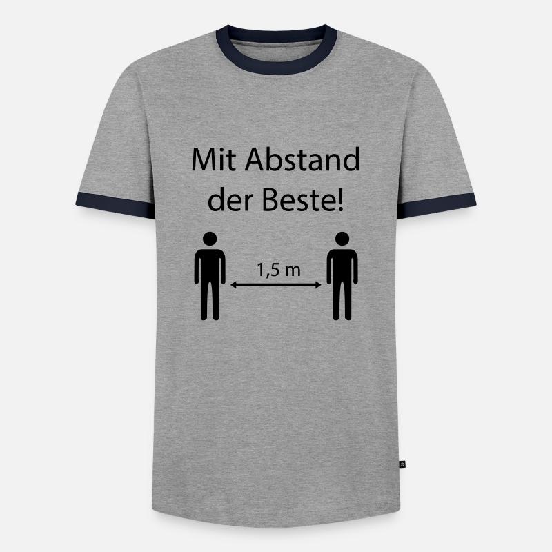 Mit Abstand der Beste - Männer Kontrast-T-Shirt - Grau/Navy 