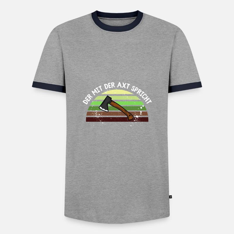 Der mit der Axt spricht - Männer Kontrast-T-Shirt - Grau/Navy 
