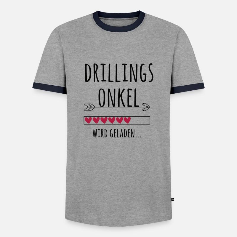 werdender Drillingsonkel Schwangerschaft Drillinge - Männer Kontrast-T-Shirt - Grau/Navy 