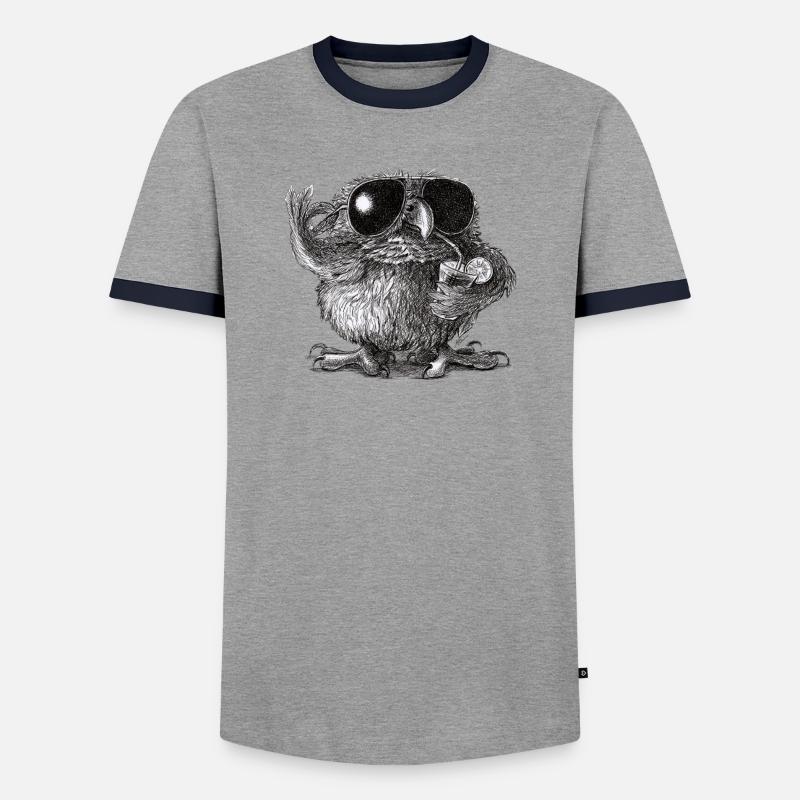Coole Eule - Männer Kontrast-T-Shirt - Grau/Navy