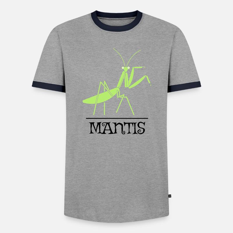 Mantis Gottesanbeterin Insekt Design - Männer Kontrast-T-Shirt - Grau/Navy 