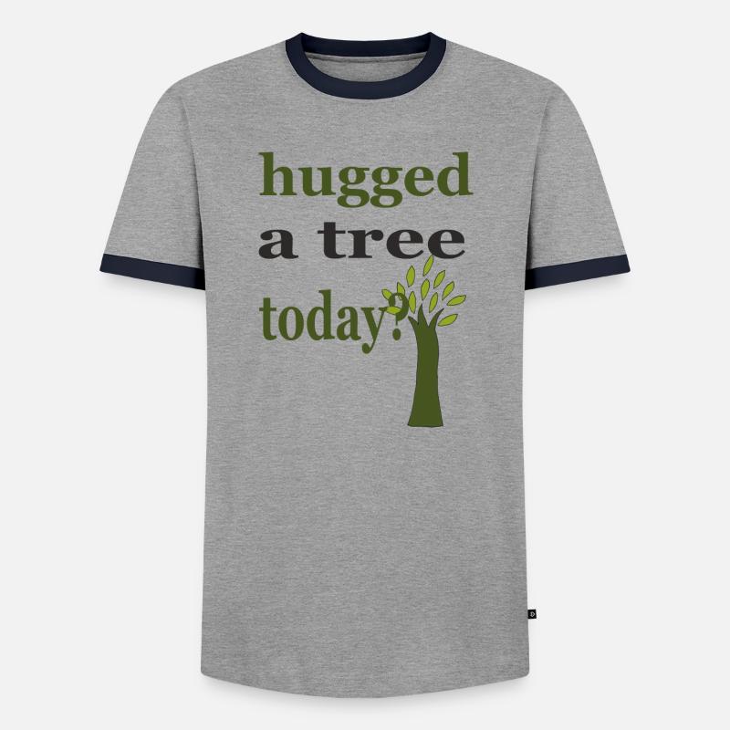hugged a tree - Men's Ringer Shirt - grey/navy 
