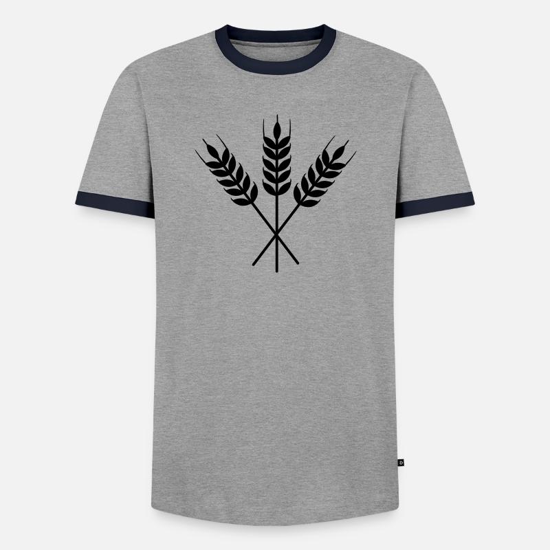 Three grain stalks - Men's Ringer Shirt - grey/navy 