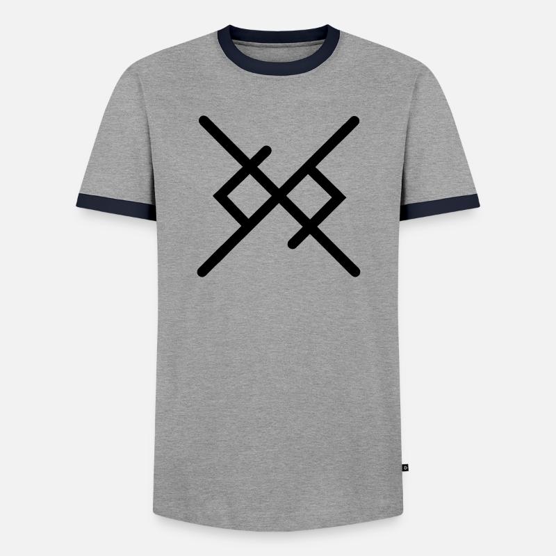 Ewige Liebe in Wikingerrunen - Männer Kontrast-T-Shirt - Grau/Navy