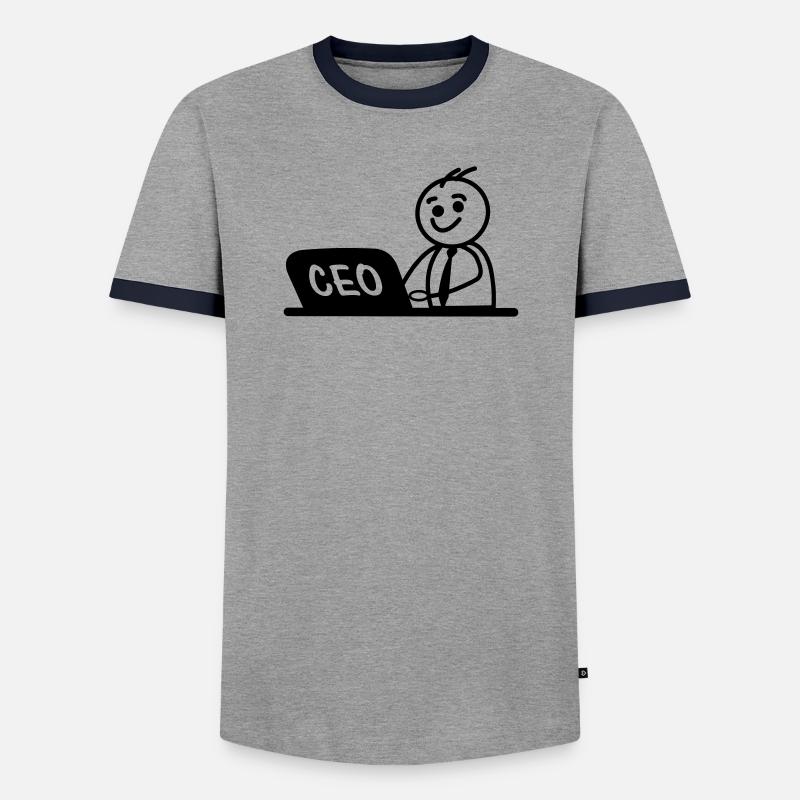 Work laptop CEO - Men's Ringer Shirt - grey/navy