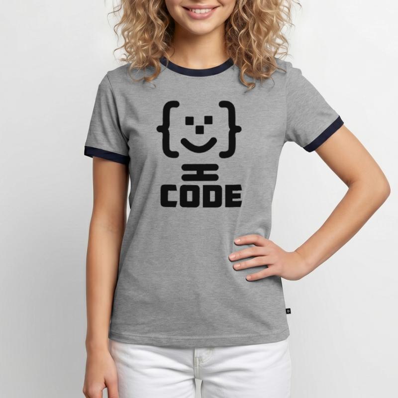 Main programmer code logo with text CODE Men's Ringer Shirt