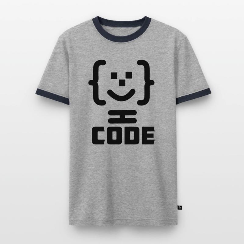 Main programmer code logo with text CODE Men's Ringer Shirt