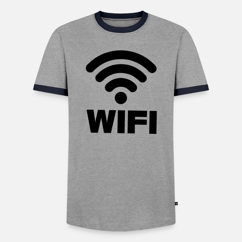 WIFI connection - Men's Ringer Shirt - grey/navy