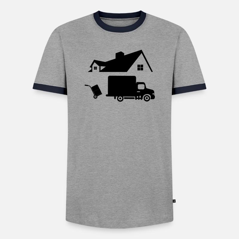 Movers logo - Men's Ringer Shirt - grey/navy 