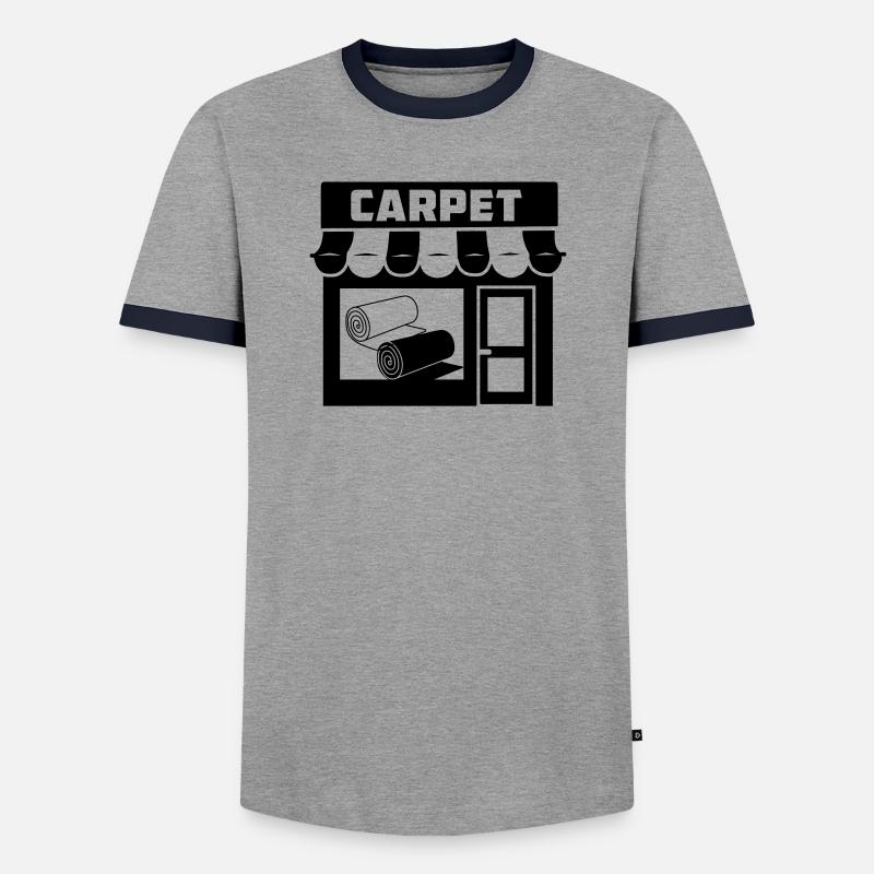 Teppichrollen-Logo im Geschäft - Männer Kontrast-T-Shirt - Grau/Navy 