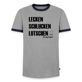 Ich mag Tequila - Männer Kontrast-T-Shirt - Grau/Navy  - Vorne - AI Model Female 172 light (172cm) & AI Model Male 178 light (178cm)