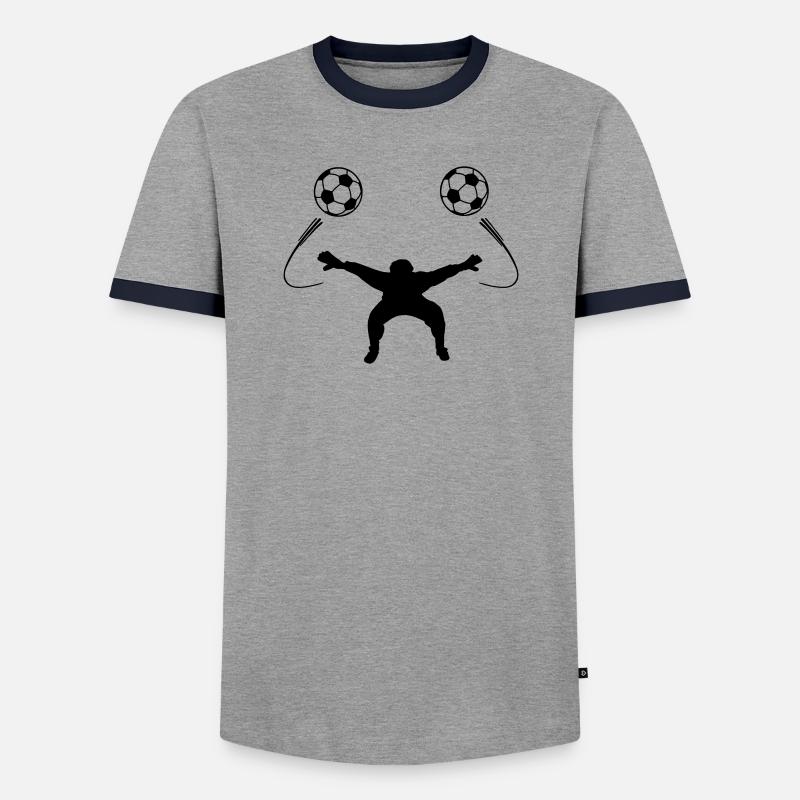 Torwart oder Torwartschattenfigur - Männer Kontrast-T-Shirt - Grau/Navy