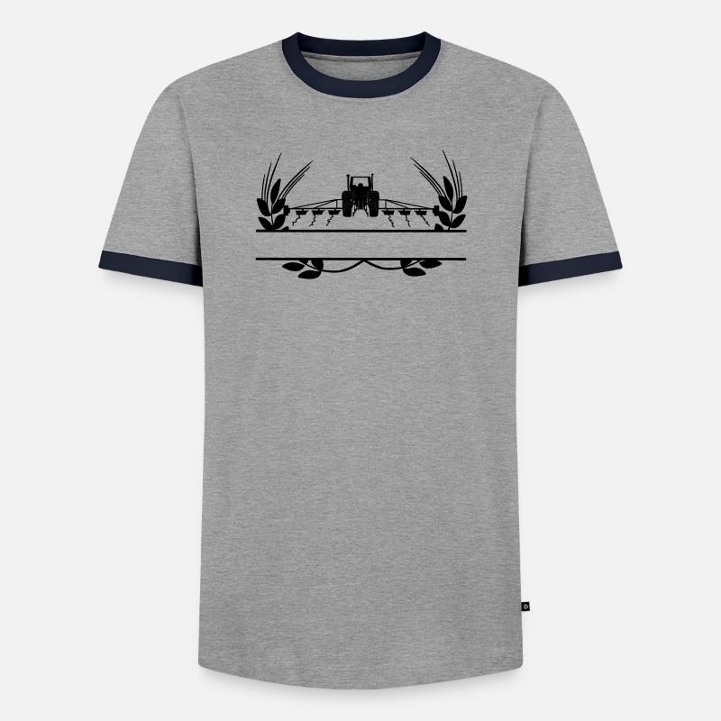Ackerbau Traktor Getreideanbau - Männer Kontrast-T-Shirt - Grau/Navy 