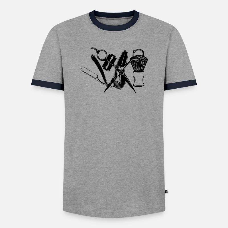 Shaving tools - Men's Ringer Shirt - grey/navy