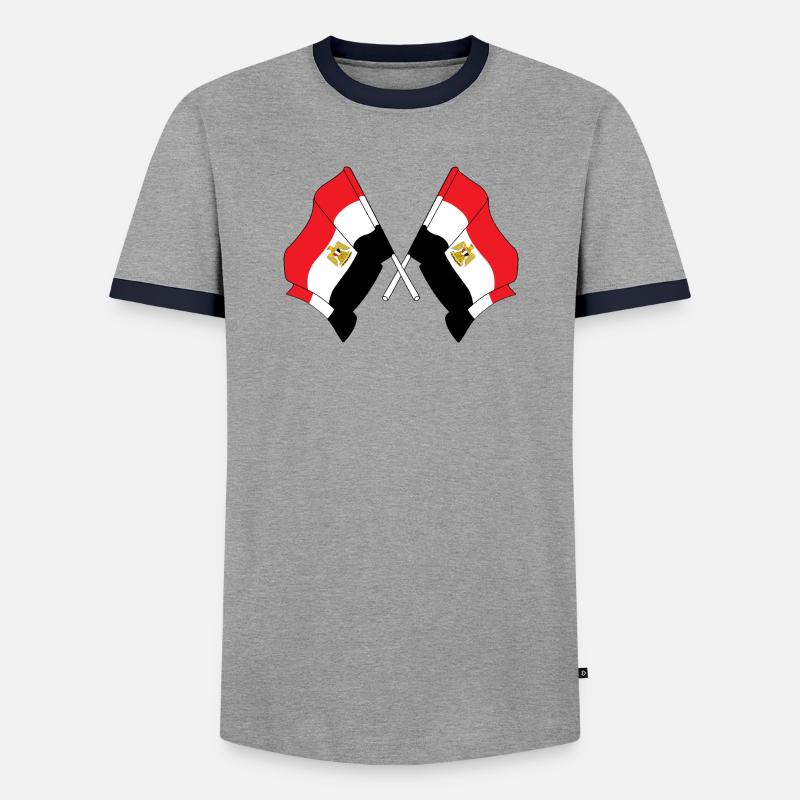 Two flags Egypt - Men's Ringer Shirt - grey/navy 