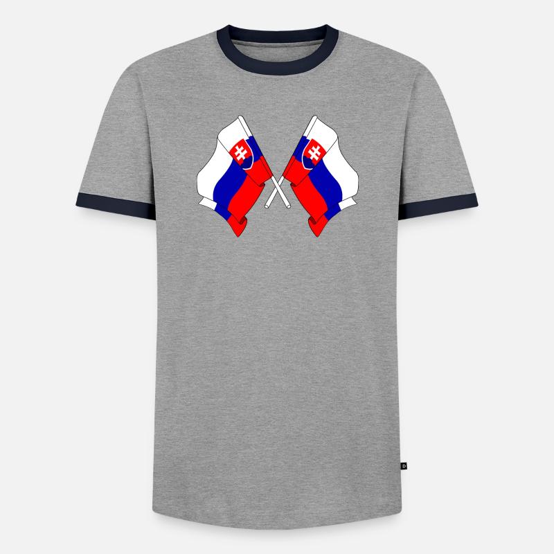 Two flags Slovakia - Men's Ringer Shirt - grey/navy 