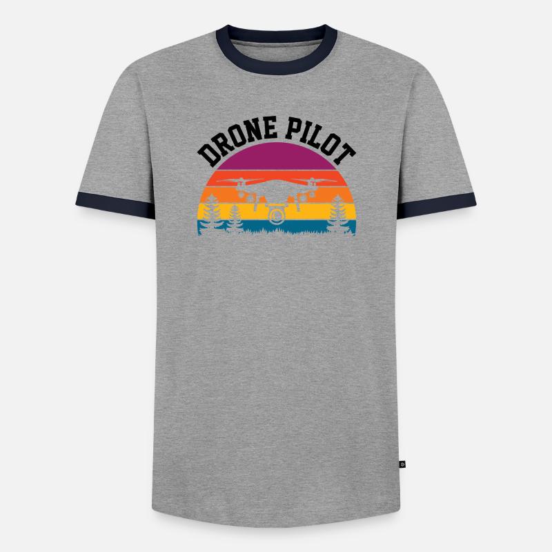 Drone Pilot - Men's Ringer Shirt - grey/navy 