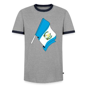 Drapeau Guatemala - T-shirt contrasté Homme - gris/marine  - Devant - AI Model Female 172 light (172cm) & AI Model Male 178 light (178cm)