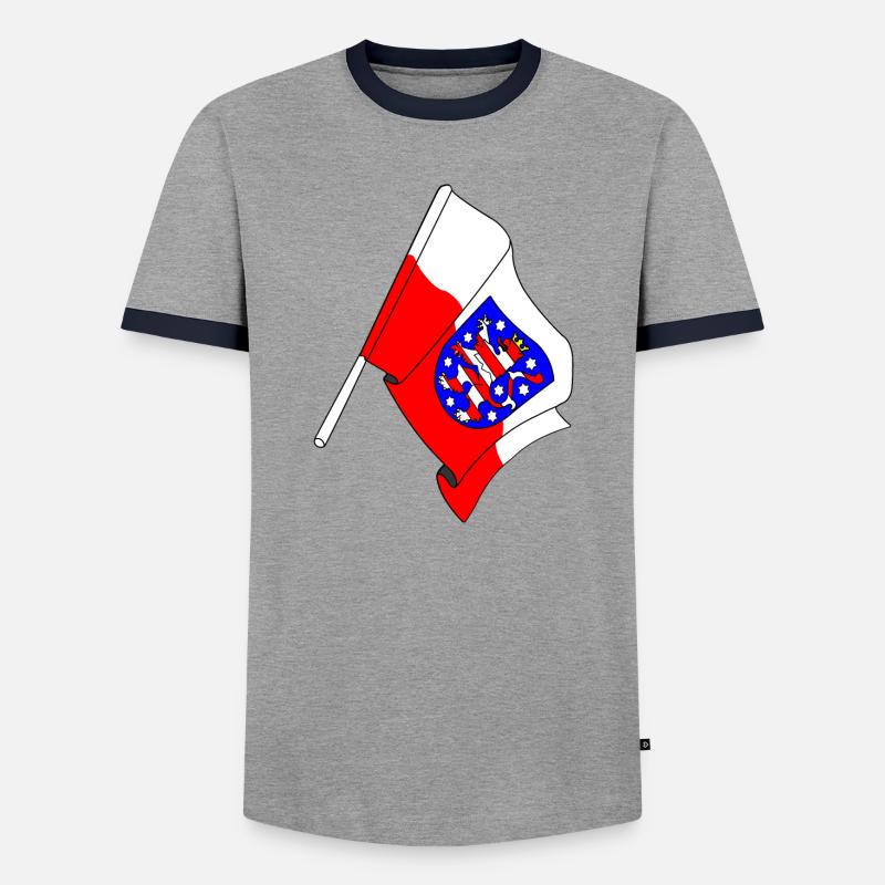 Flag Thuringia - Men's Ringer Shirt - grey/navy