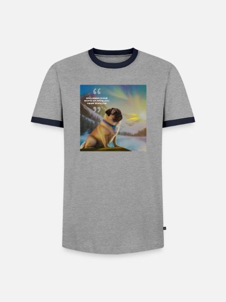 Welpen im Polarlicht mit Spruch - Männer Kontrast-T-Shirt - Grau/Navy 
