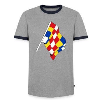 Drapeau Anvers Belgique - T-shirt contrasté Homme - gris/marine  - Devant - AI Model Female 172 light (172cm) & AI Model Male 178 light (178cm)