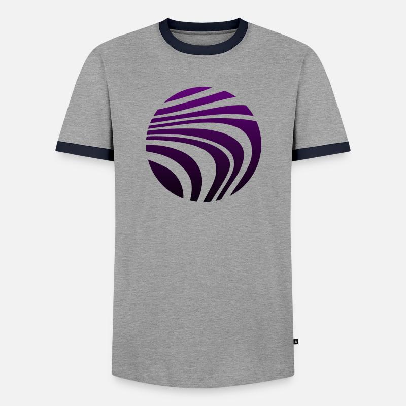 Psychedelic Pattern Violet Gradient - Men's Ringer Shirt - grey/navy 