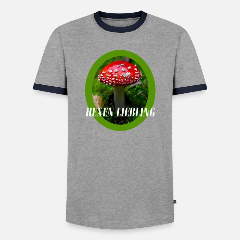 Toadstool Design - Men's Ringer Shirt - grey/navy 