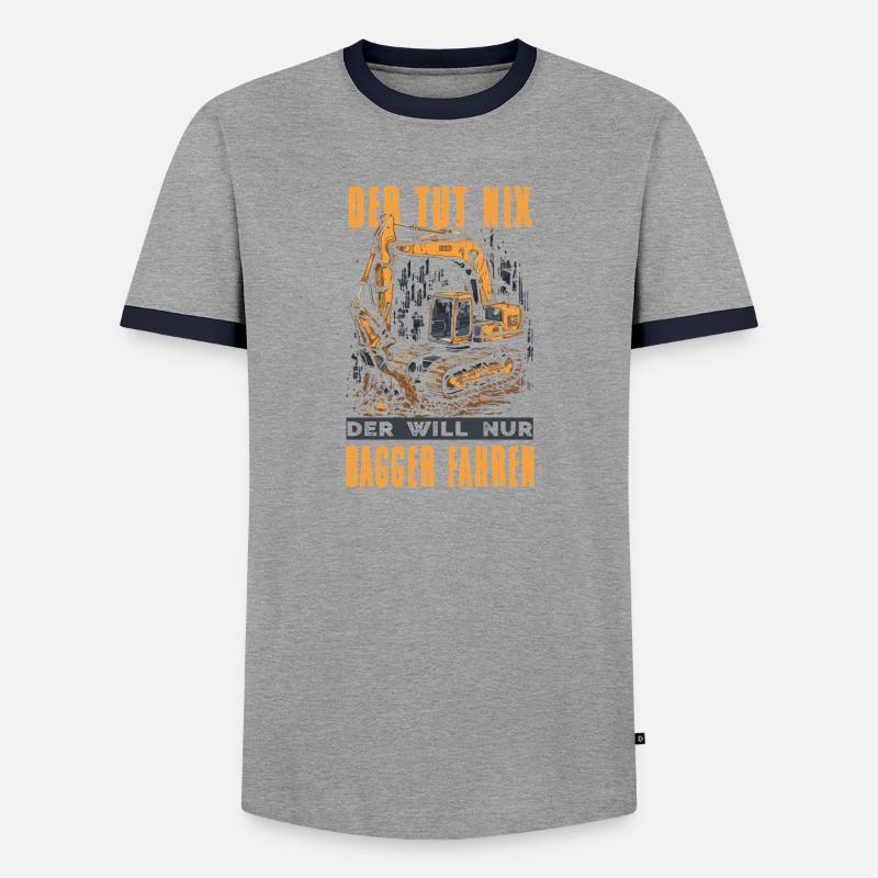 Baggerfahrer Geschenke Baggerführer Baustelle - Männer Kontrast-T-Shirt - Grau/Navy 