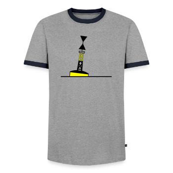 Tonne - Boje Nordsee Segeln Ostsee Maritim - Männer Kontrast-T-Shirt - Grau/Navy  - Vorne - AI Model Female 172 light (172cm) & AI Model Male 178 light (178cm)