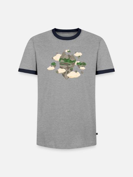 Floating Islands - Men's Ringer Shirt - grey/navy