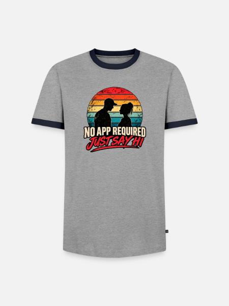 Dating. Keine App erforderlich - Männer Kontrast-T-Shirt - Grau/Navy