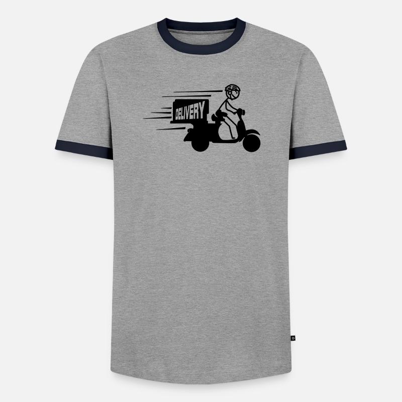 Scooter-Paket oder SMS-Lieferung - Männer Kontrast-T-Shirt - Grau/Navy 