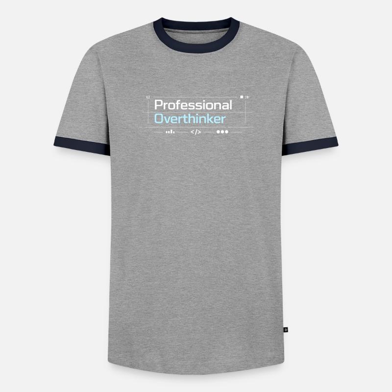 Professional OVERTHINKER tech - Men's Ringer Shirt - grey/navy 