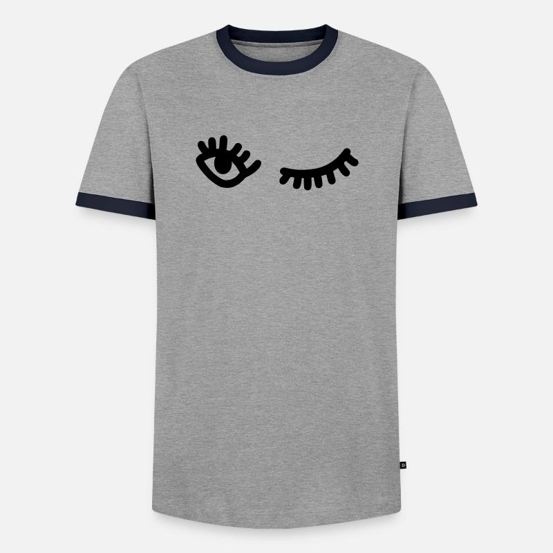 Wink - Men's Ringer Shirt - grey/navy 