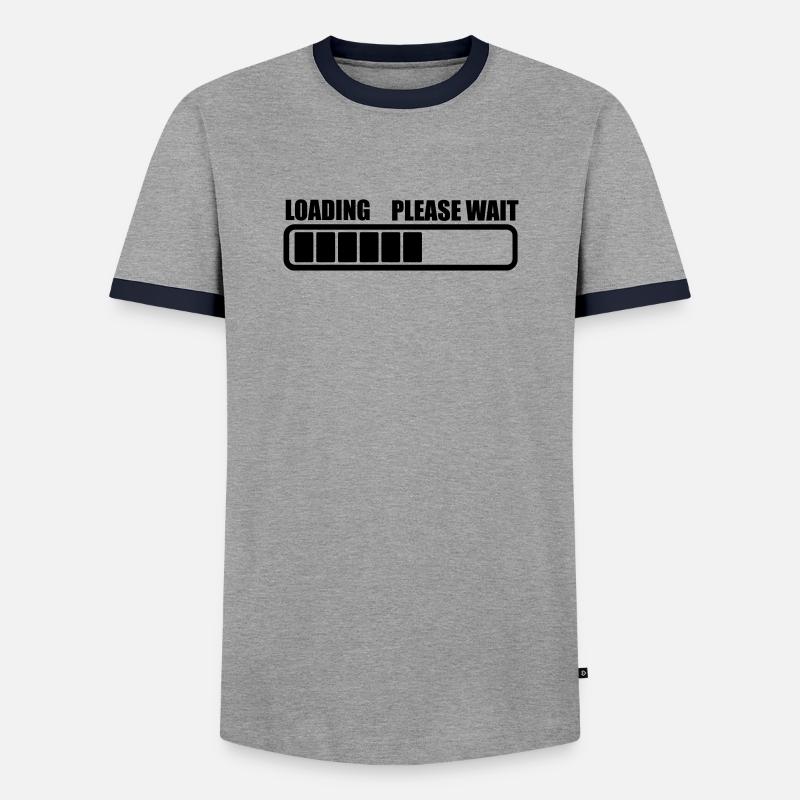Loading wait a while - Men's Ringer Shirt - grey/navy 