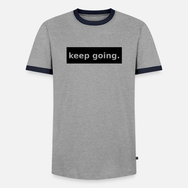 keep going - Männer Kontrast-T-Shirt - Grau/Navy 