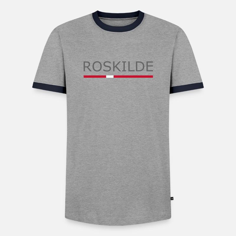 Roskilde - Denmark Flag - Dänemark - Männer Kontrast-T-Shirt - Grau/Navy 