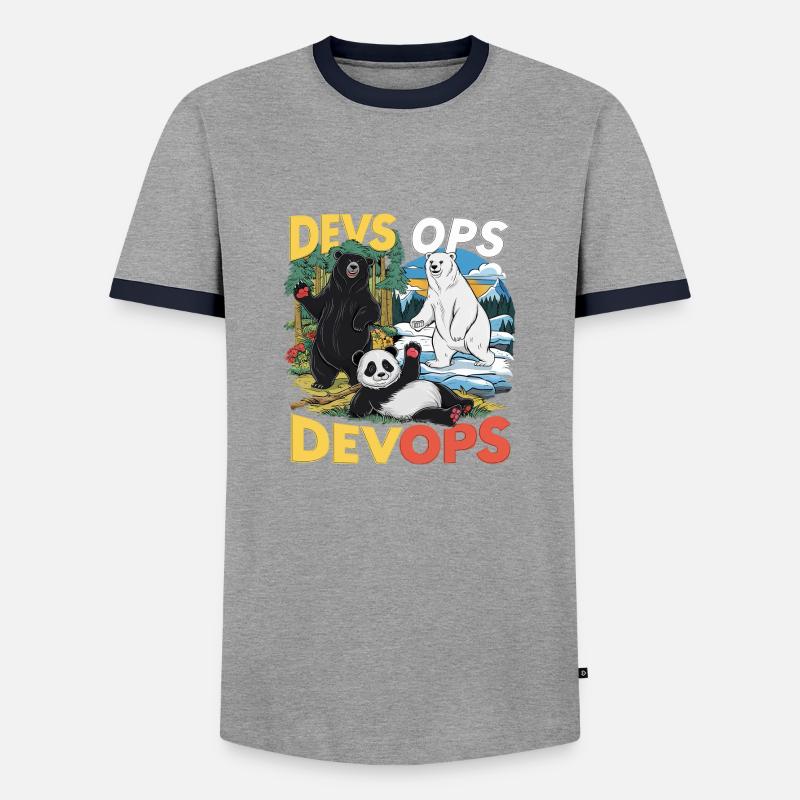 Devops - Männer Kontrast-T-Shirt - Grau/Navy 