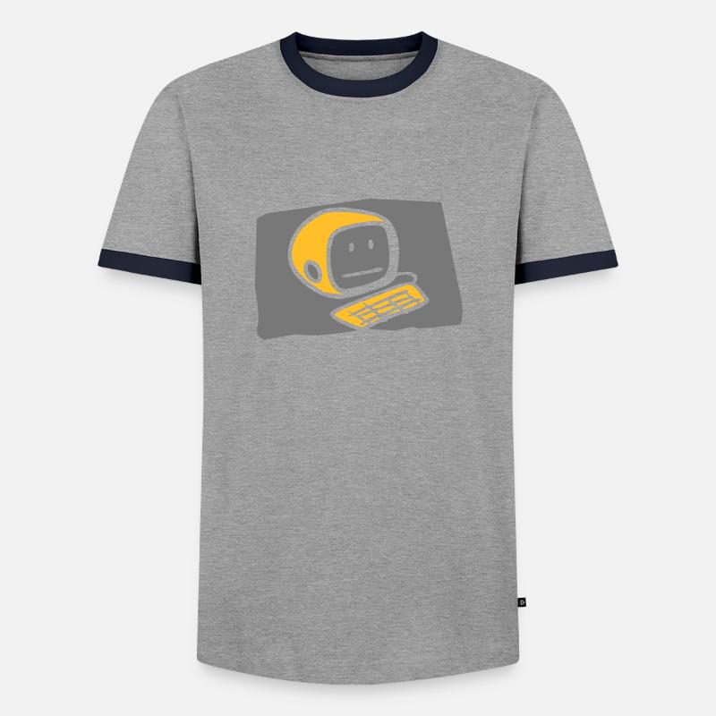 computer2_c - Männer Kontrast-T-Shirt - Grau/Navy 