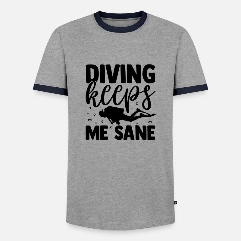 Diving Diving Saying - Men's Ringer Shirt - grey/navy 