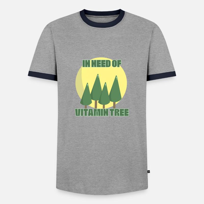 Vitamin Tree - Men's Ringer Shirt - grey/navy