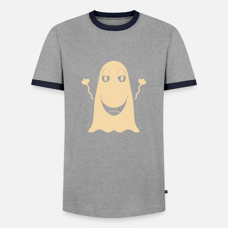 Geisti the friendly ghost - Men's Ringer Shirt - grey/navy 